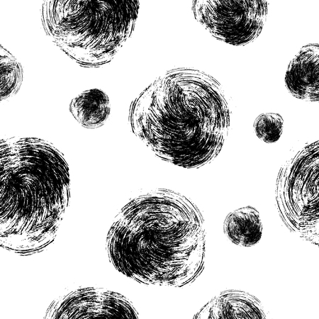 Simple hand drawn doodle seamless pattern. Pattern with hand draw stains. Vector design element.のイラスト素材
