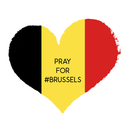Pray for Brussels.Terrorist attack in Brussels. Explosions in Brussels. Mourning.のイラスト素材