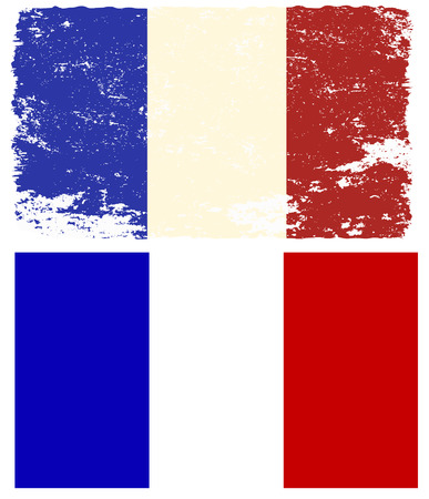 Flag of the France in retro style. Design element in vector.のイラスト素材