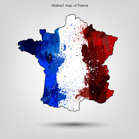 Abstract map of France. France map in grunge style  illustration.のイラスト素材