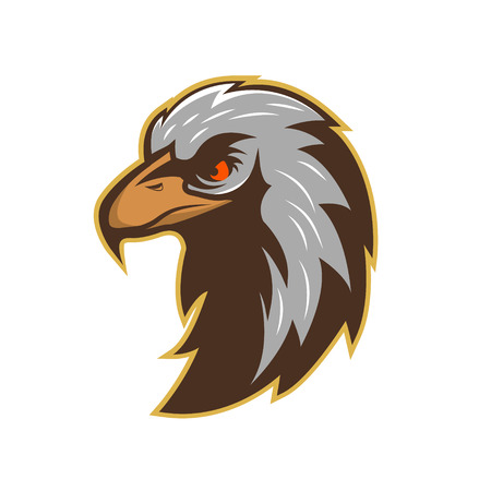 template with eagle head isolated on white background . Emblem for sport team. Mascot. Design elements , albel, emblem, sign. Vector illustration.のイラスト素材