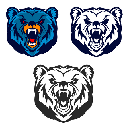 Bear mascot. Emblem of the sport team or club, Design element , label, emblem, sign. Vector illustration.のイラスト素材