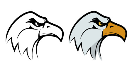 Eagle head mascot. Design element for logo, label, emblem, sign, badge. Vector illustration.のイラスト素材
