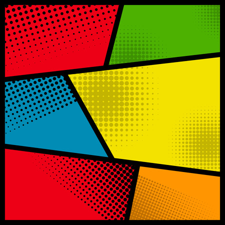 Comic style framed background. Design element for flyer, poster. Vector illustration.のイラスト素材