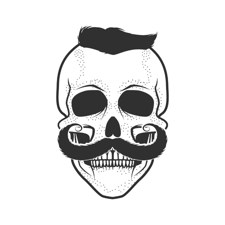 Human skull on white background. Design element for logo, label,のイラスト素材