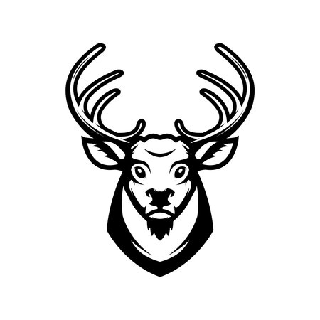 illustration of deer head. design elementsのイラスト素材