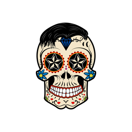 Illustration of mexican sugar skull. Day of the dead.のイラスト素材