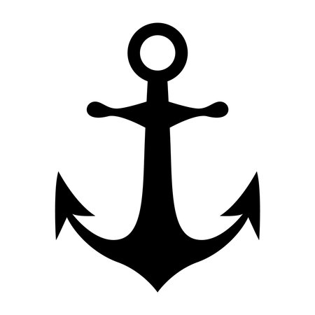 Illustration of vintage anchor isolated on white background. Nautical anchorのイラスト素材