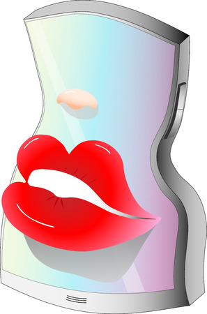 Smiley smartphone / Smartphone girl love / vectorのイラスト素材