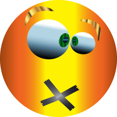 Metal Emoticon-sticker / Silent emoticon / vector.のイラスト素材