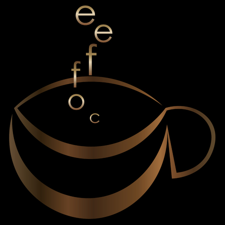 Coffee mug in the form of coffee bean iconのイラスト素材