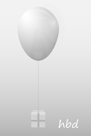 Minimalist birthday card happy birthday ball and giftのイラスト素材