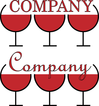 minimalistic logo for alcohol business three glasses designの写真素材