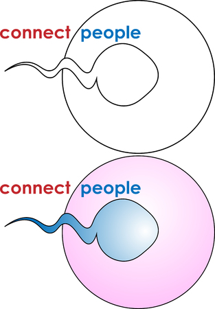 Minimalistic abstract inscription with connect people vector illustrationのイラスト素材