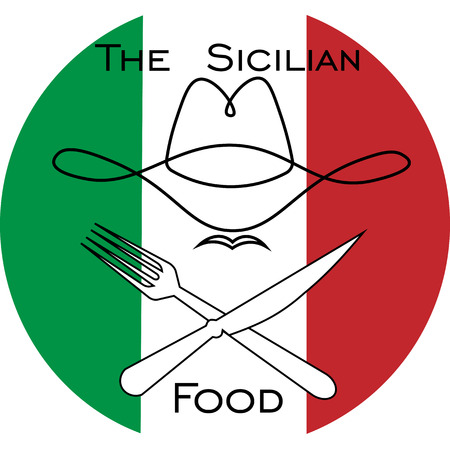 logo for restaurants with Sicilian gastronomy food art logoのイラスト素材