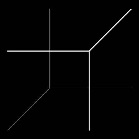 abstraction of lines in the shape of a cube, technology minimalist logoのイラスト素材