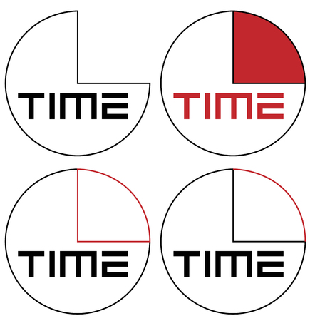 abstract clock with logo time minimalism logoのイラスト素材