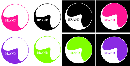 abstract circle with color element and inscription minimalist logoのイラスト素材