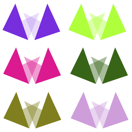 abstract triangles with shadows color setのイラスト素材