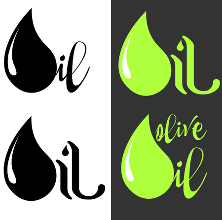 typographic logo for industrial and olive oil setのイラスト素材