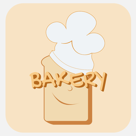 bread in the form of a cook on a background of curved edgesのイラスト素材