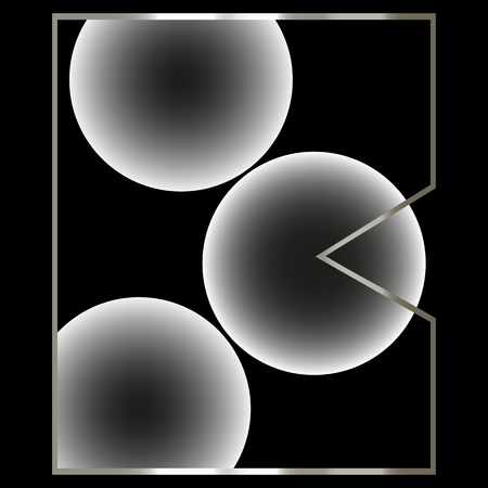 abstract background or logo of three balls and a broken frameのイラスト素材