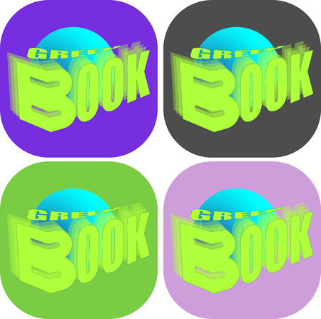 inscription green book in perspective with the globe on different backgroundsのイラスト素材