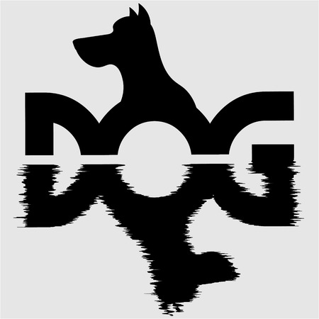 creative typographic dog logo using negative spaceのイラスト素材