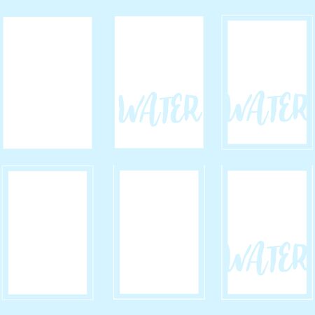 set of white minimalistic label or logo for drinking water bottleのイラスト素材