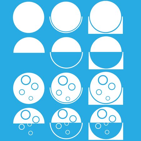 set of white abstract label or logo for drinking water bottleのイラスト素材