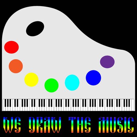 logo of music in the form of a piano and palette draw musicのイラスト素材