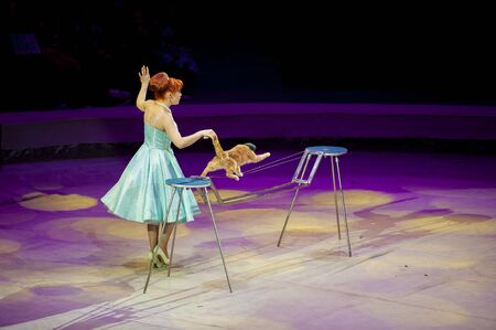 performance of Vladivostok circus artists before the new yearのeditorial素材