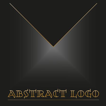 art minimal black geometric  and gold letteringのイラスト素材