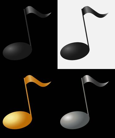 art black minimal music logo in the form of an eighth note setのイラスト素材
