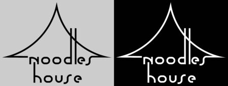 creative black minimal logo of asian cuisine noodle houseのイラスト素材