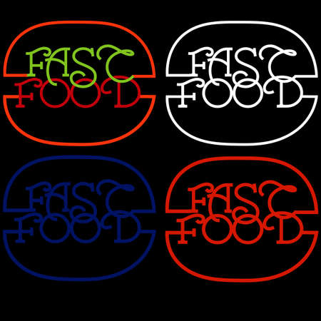 minimal abstract logo lettering fast food in different waysのイラスト素材