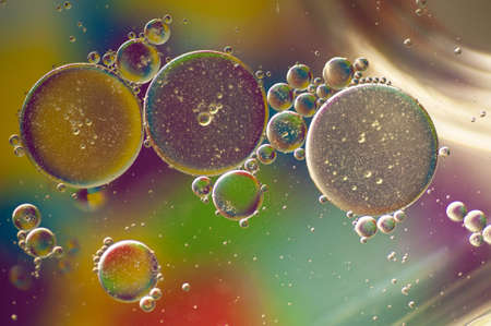 photo of multi-colored drops of oil close-up on a colored background for the background 3の写真素材