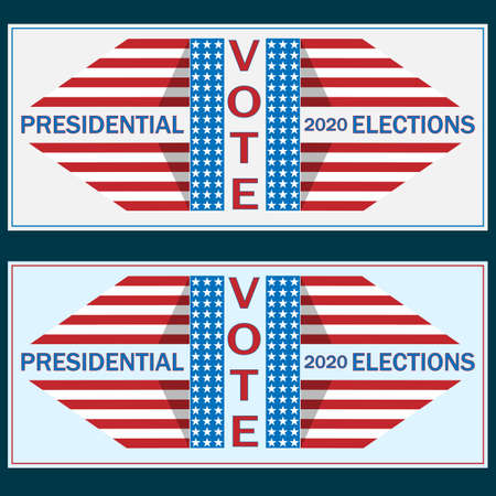 Vote 2020 in USA. American patriotic background election day. Election voting poster.のイラスト素材