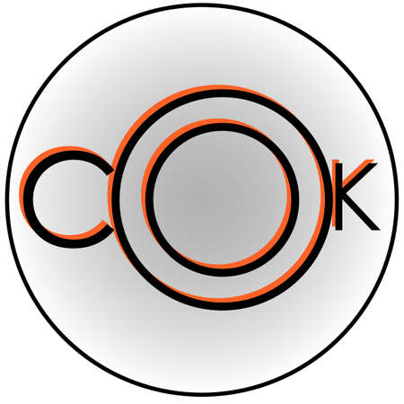 Art minimal lettering logo for cooking rounded shapeのイラスト素材