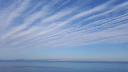 art photo of the morning sky and the Sea of Japan with clouds in Vladivostokの写真素材