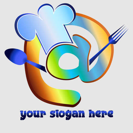 art for a cafe with home delivery or internet cafe in the form of a mail badgeのイラスト素材