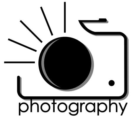 minimal black  for photographer from outlines and shadowsのイラスト素材