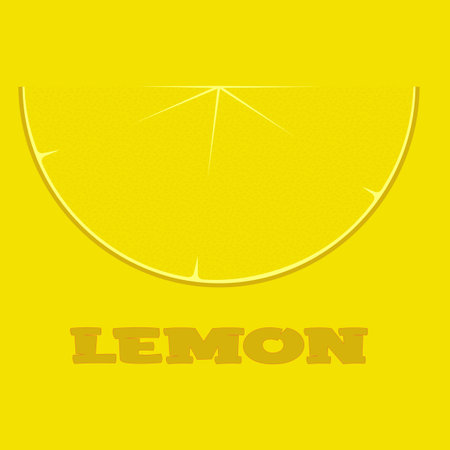 lemon slice logo on a yellow background with the inscription 2のイラスト素材