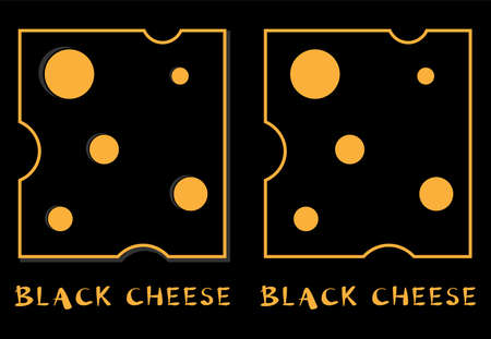 minimal black cheese logo made from silhouettes and letteringのイラスト素材