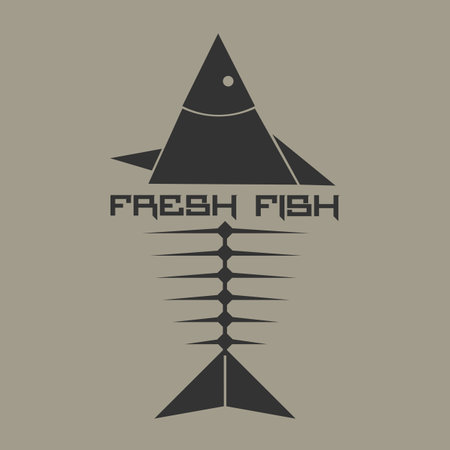minimal fresh fish logo for restaurant or cafeのイラスト素材