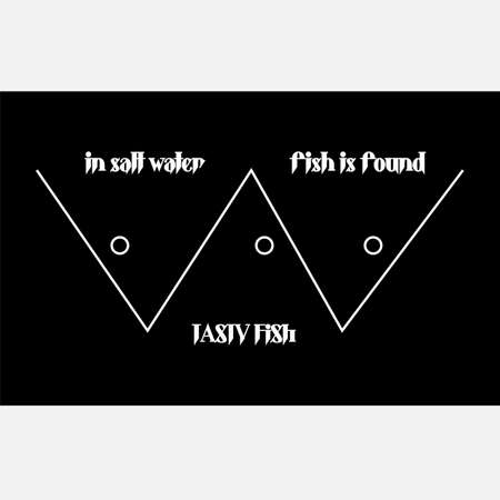 fresh fish minimal black. silhouettes of fish heads from lines 2のイラスト素材