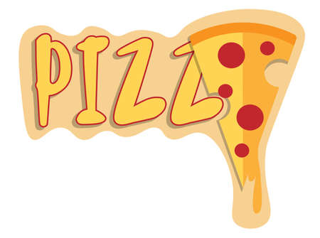 pizza logo made of letters and pizza slice 1のイラスト素材