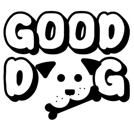 lettering   good dog with dog head and bone 2のイラスト素材