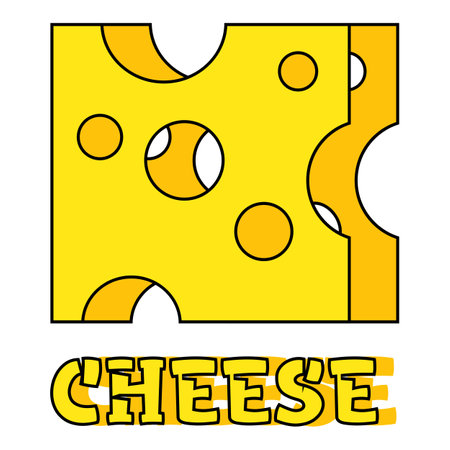 minimal cheese icon of two slices of different shades with a strokeのイラスト素材