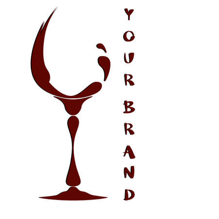 logo glass of wine made of wine dropsのイラスト素材